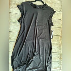Nicole Miller Black Ruffle Trim Dress size XL